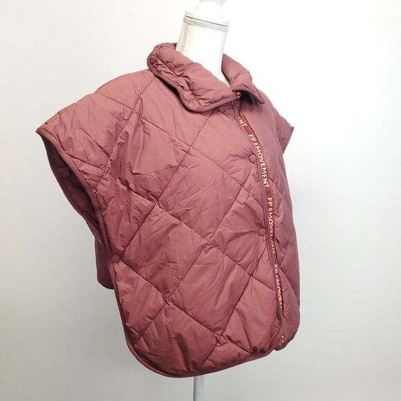 Free People Movement Chill Out Packable Puffer Poncho Scarf Vest One Size - Picture 13 of 15